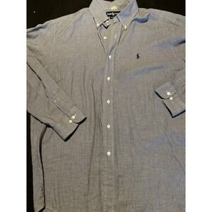 Ralph Lauren Houndstooth‎ Button Down Shirt Mens Dress Long Sleeve